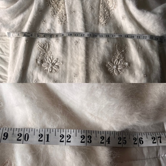 Rare Vintage Embellished Angora Blend Sweater Coat - Picture 13 of 15